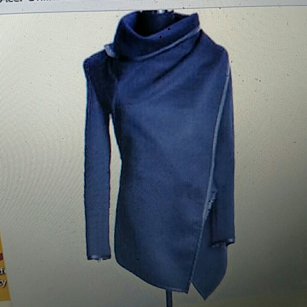 Navy wool mix cape coat